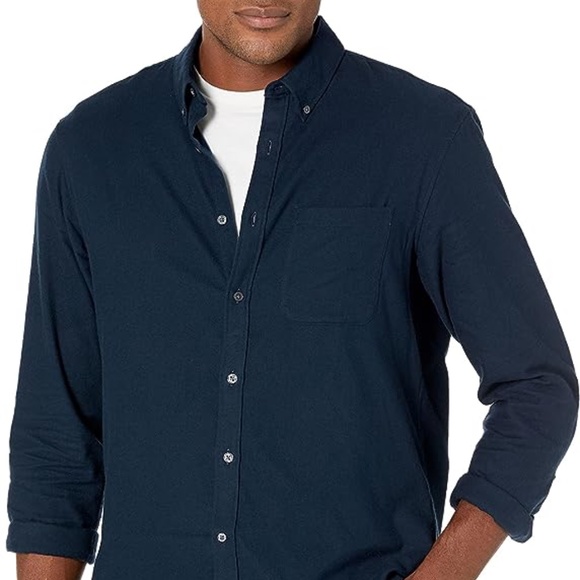 Long Sleeve Solid Flannel Shirt - New With Tags - NEVER WORN - Navy